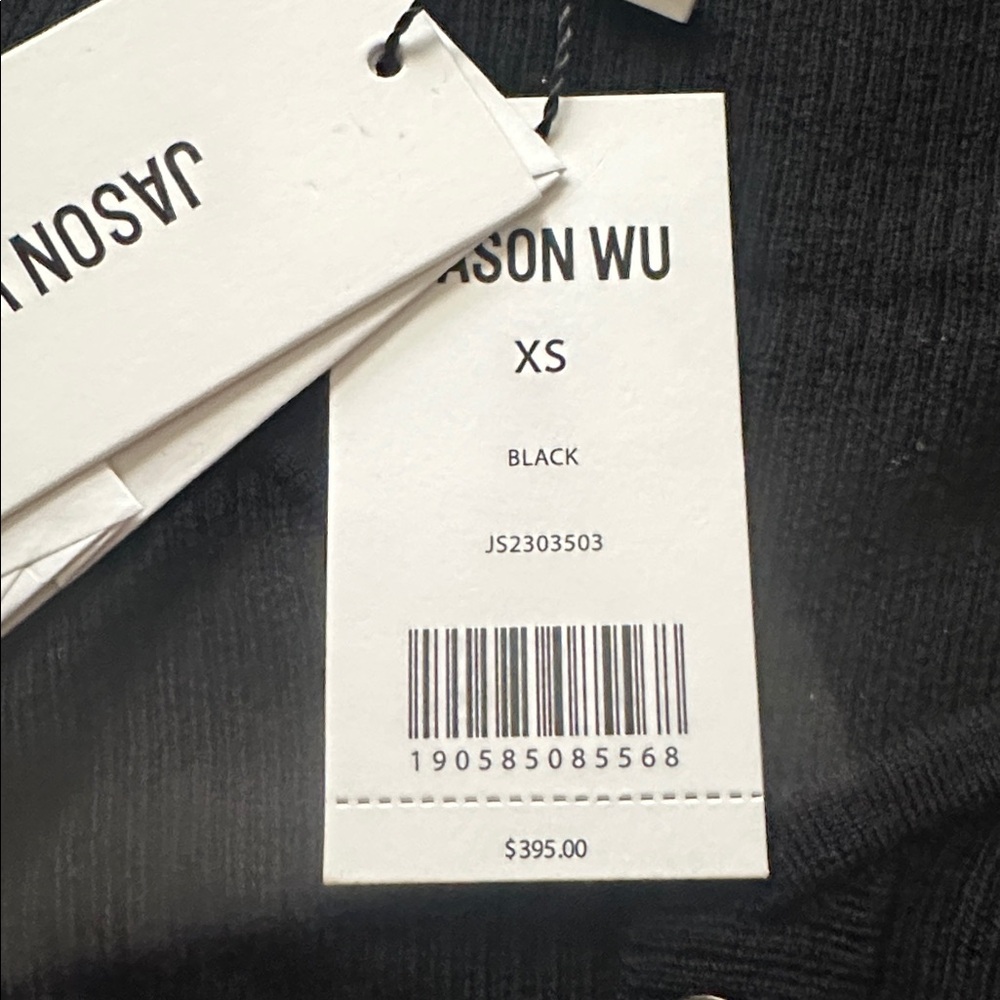 Jason Wu Black Cropped Ribbed Button Cardigan - Picture 2 of 6